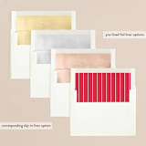 "Refined Simplicity" - Retired Holiday Cards in Pomegranate by Liz Conley - Envelope Liners