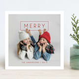 "Simple & Merry" - Retired Holiday Cards in Berry by Kiersten Garner - Front