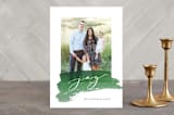 "Simple Swash" - Retired Holiday Cards in Green by Lehan Veenker - Front