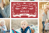 "Apothecary Label" - Retired Holiday Cards in Cranberry by Kerry Doyle - Close-Up
