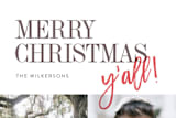 "Merry Christmas, y'all" - Retired Holiday Cards in salmon by Ann Gardner - Close-Up