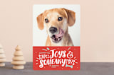 "Simple Joys, Squeaky Toys" - Retired Holiday Cards in Vermilion by Sandra Picco Design - Front