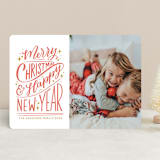 "Hand-Lettered" - Retired Holiday Cards in Peppermint by Nicole Barreto - Front