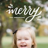 "Festive Merry" - Retired Holiday Cards in Snow by Little Print Design - Close-Up