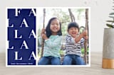 "spreading cheer for all to hear" - Retired Holiday Cards in indigo by R studio - Front