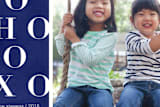 "spreading cheer for all to hear" - Retired Holiday Cards in indigo by R studio - Close-Up