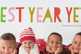 "Best Year" - Retired Holiday Cards in Multi Color Pink by chica design - Close-Up