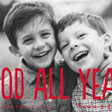 "Good All Year" - Retired Holiday Cards in Holly Berry by Amy Payne - Close-Up