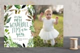 "Winter Foliage" - Retired Holiday Cards in Winter Foliage_Aqua by Michelle Rimpf - Front