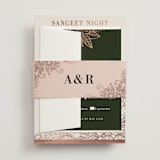 "Mandala Corners" - Sangeet Invitations in Peony by Oma N. Ramkhelawan - Assembled with Belly Band
