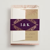 "Regal Mehndi" - Sangeet Invitations in Champagne Rose by Oma N. Ramkhelawan - Assembled with Belly Band