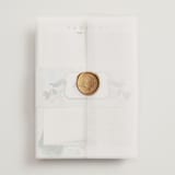 "Royal Wedding" - Sangeet Invitations in Mint by Teju Reval - Assembled with Vellum Wrap and Wax Seal