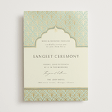 "Aatreya" - Sangeet Invitations in Aqua by Pati Cascino - Front