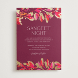 "Bright abstract" - Sangeet Invitations in Sangria by Jessica Corliss - Front