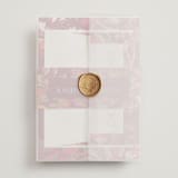 "Bright abstract" - Sangeet Invitations in Sangria by Jessica Corliss - Assembled with Vellum Wrap and Wax Seal