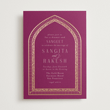 "Amber Palace" - Sangeet Invitations in Garnet by Chris Griffith - Front