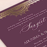 "Arunima" - Sangeet Invitations in Plum by Randi Cirelli - Detail