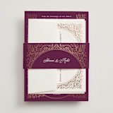 "Zardozi" - Sangeet Invitations in Amethyst by Mansi Verma - Assembled with Belly Band