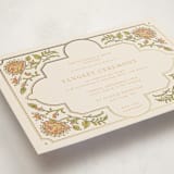 "Marigold" - Sangeet Invitations in Ochre by Hannah Bowman - Detail