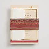 "Indian Elephant" - Sangeet Invitations in Honey by Teju Reval - Assembled with Belly Band