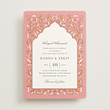 "Jaipur" - Sangeet Invitations in Ruby by Mansi Verma - Front