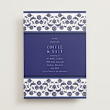 "Topkapi" - Sangeet Invitations in Cobalt by Nazia Hyder - Front