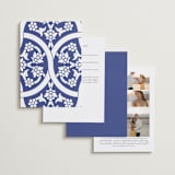 "Topkapi" - Sangeet Invitations in Cobalt by Nazia Hyder - Back of Card Options