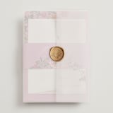 "Indian floral chintz lush" - Sangeet Invitations in Ivory by Caroline Bonne Muller - Assembled with Vellum Wrap and Wax Seal