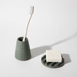"Mini Soap Dish - Dark Green Terrazzo" - Soap Dish in green by Pretti.Cool