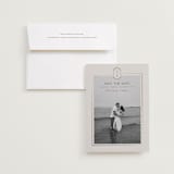 "Modern Monogram" - Save the Dates in Dove by Rachelle Clarke - Save the Date with Envelope