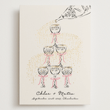 "Sparkling Champagne Tower" - Save the Dates in Petal by Jackie Crawford - Front