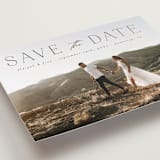 "Classic Lettering" - Save the Dates in Charcoal by Morgan Kendall - Detail