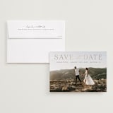 "Classic Lettering" - Save the Dates in Charcoal by Morgan Kendall - Save the Date with Envelope