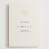 "Simple Seashell" - Save the Dates in Sand by Hannah Bowman - Front