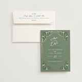 "Illuminated Storybook" - Save the Dates in Evergreen by Alethea and Ruth - Save the Date with Envelope