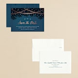 "Strands Of Lights" - Save the Dates in Navy by Hooray Creative - Assembled