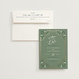 "Illuminated Storybook" - Save the Dates in Evergreen by Alethea and Ruth - Save the Date with Envelope
