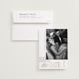 "Right Side" - Save the Dates in Pearl by Melanie Kosuge - Save the Date with Envelope