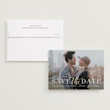 "Intrigue" - Save the Dates in Sky by Jessica Williams - Save the Date with Envelope