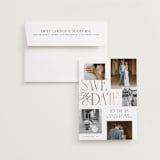 "Layered" - Save the Dates in Paperwhite by Laura Hankins - Save the Date with Envelope