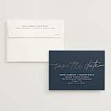 "At Last" - Save the Dates in Navy by Susan Asbill - Save the Date with Envelope