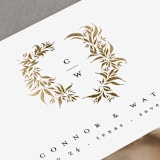 "Monogram Wreath" - Save the Dates in Snow by Phrosné Barwood - Detail