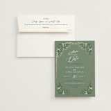 "Illuminated Storybook" - Save the Dates in Evergreen by Alethea and Ruth - Save the Date with Envelope