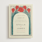 "Deco Spring Florals" - Save the Dates in Birch by Shiny Penny Studio - Front