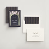 "Deco Spring Florals" - Save the Dates in Navy by Shiny Penny Studio - Assembled