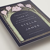 "Deco Spring Florals" - Save the Dates in Navy by Shiny Penny Studio - Detail