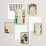 "Deco Spring Florals" - Save the Dates in Birch by Shiny Penny Studio - Matching Invitation Suite
