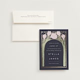 "Deco Spring Florals" - Save the Dates in Navy by Shiny Penny Studio - Save the Date with Envelope