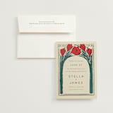 "Deco Spring Florals" - Save the Dates in Birch by Shiny Penny Studio - Save the Date with Envelope