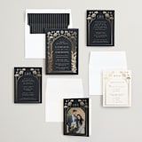 "Nouveau flowers" - Save the Dates in Pearl by Ana de Sousa - Matching Invitation Suite